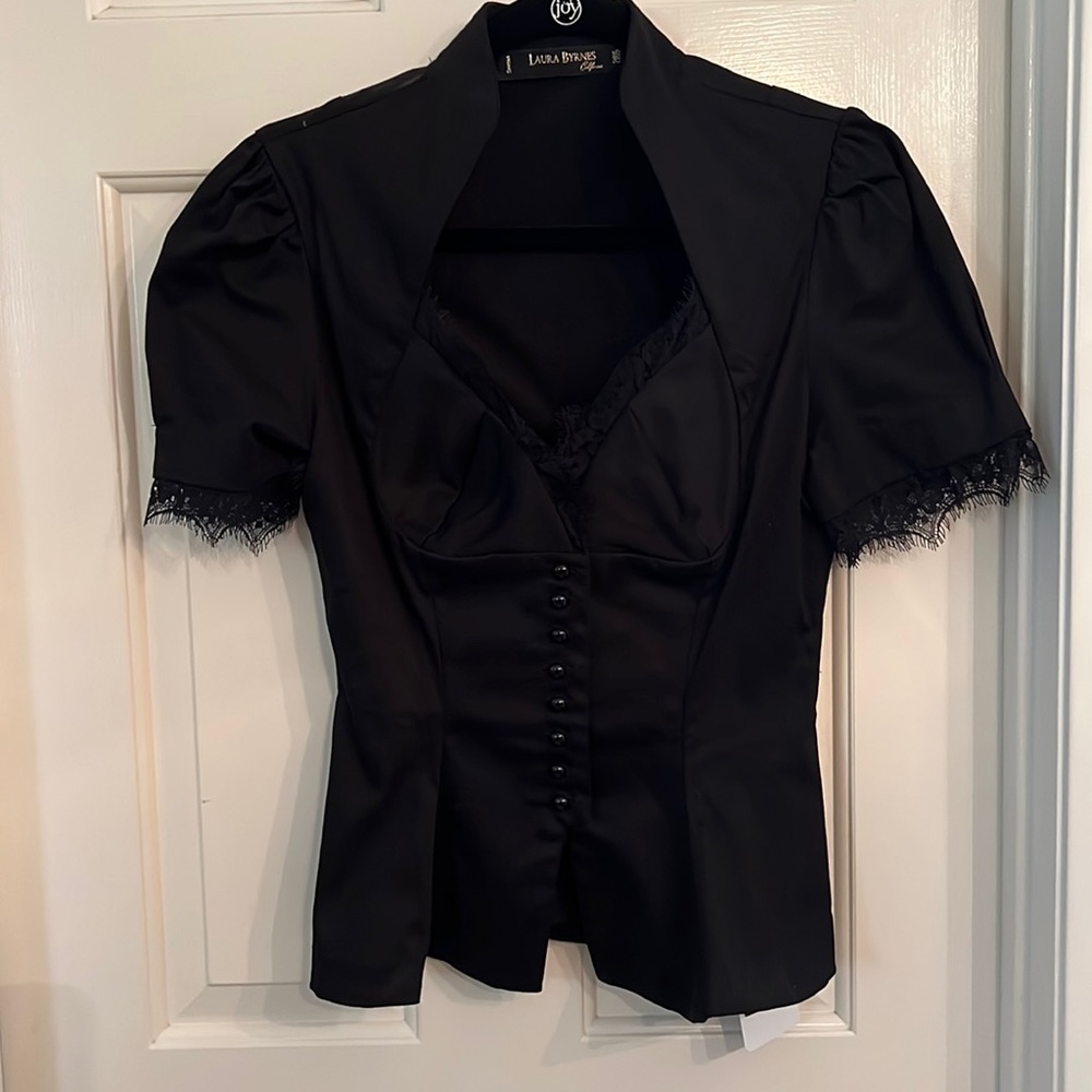 Pinup Girl Clothing Lilith top Black sz M
